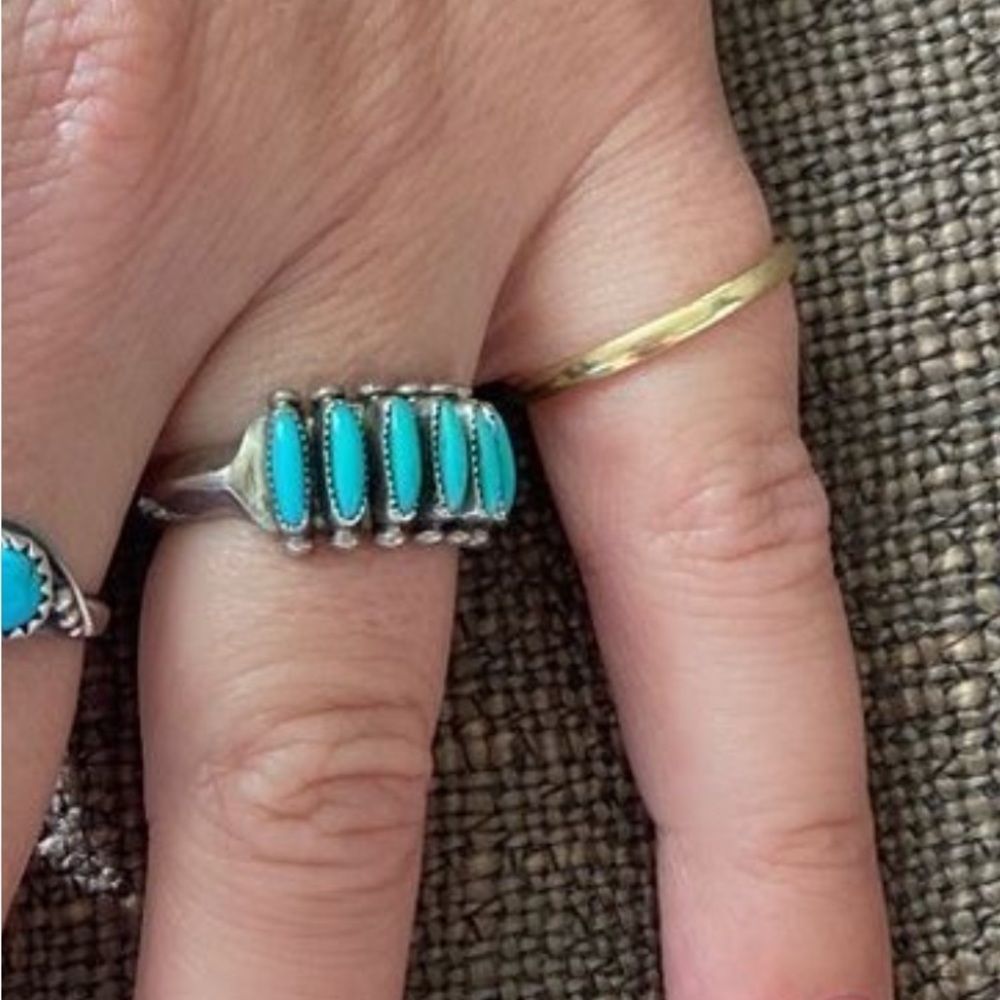 ♦️SOLD♦️ 🦋 Zuni Turquoise and Sterling ring. 🦋 Native American - Picture 3 of 5